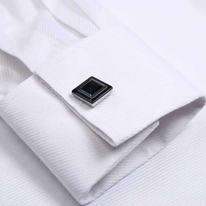 2022 Classic White French Formal Cufflinks Mens Business Dress Long Sleeve Collar Mens Social Shirt X250324
