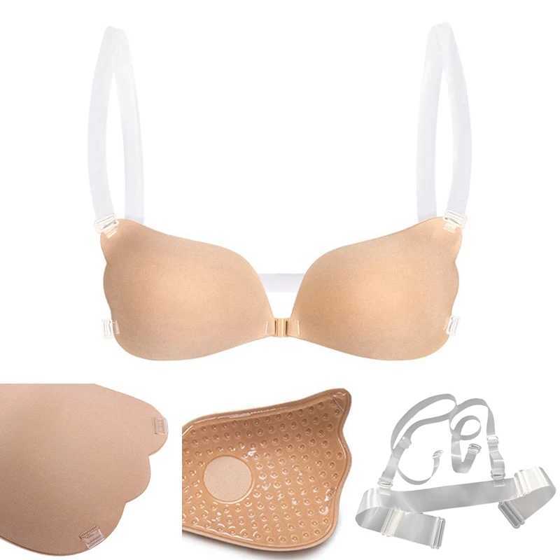 Seamless wireless adhesive rod bra wedding strapless push up bra womens sexy backless bra invisible silicone braXJ250324