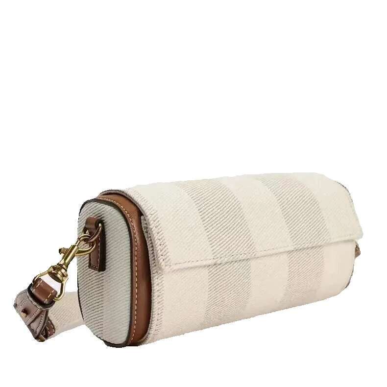 Autumn New Women's Vanilla Yellow Flip Cover Versatile Commuting Bag, Cydrical Shoulder Crossbody Bag