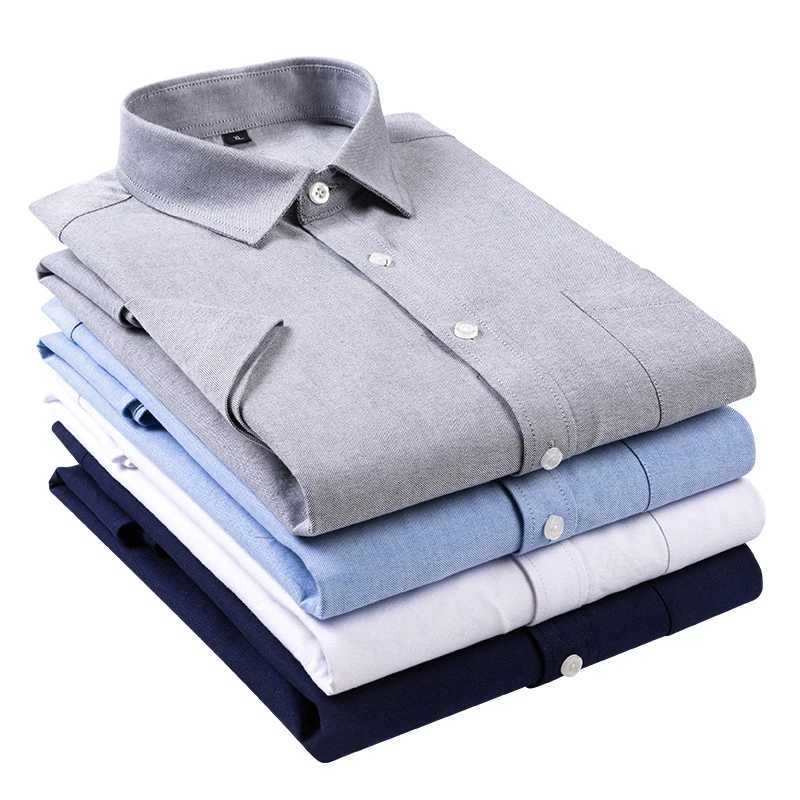 Summer new mens solid color casual short sleeved Korean ultra-thin mens short sleeved shirt X250324