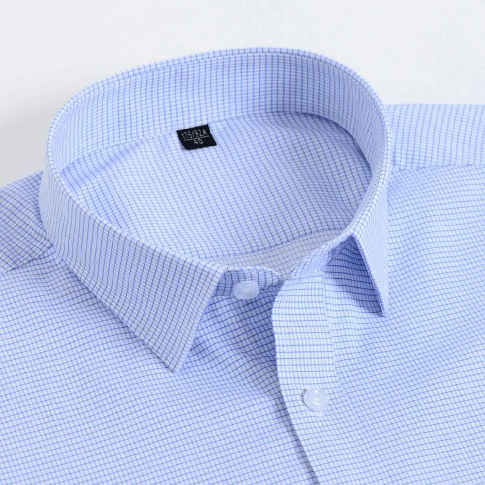 Mens Houndstooth button long sleeved business event dress bamboo fiber regular fit easy care striped shirt X250324