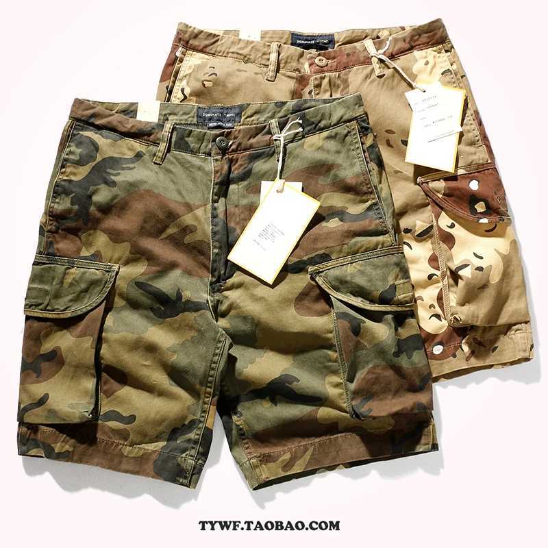 Desert jungle camouflage pattern mens summer retro American cotton half pants mens casual straight work uniform X250324