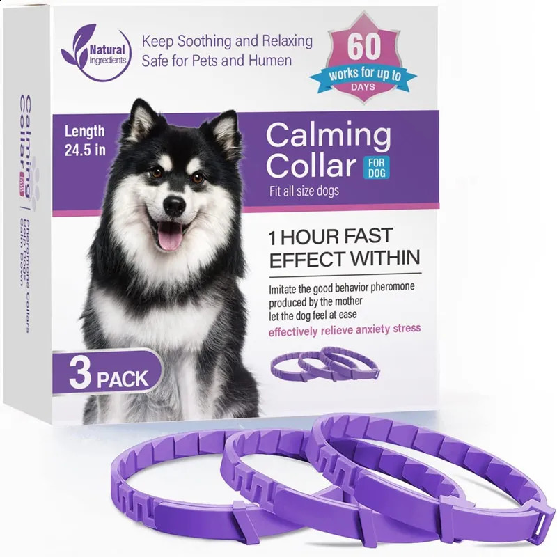 Pet Cats and Dog Flea And Tick Collar Efficient Relieve Anxiety Calming Collars Adjustable for Small Medium Dogs and Cat 3 Pack 250320