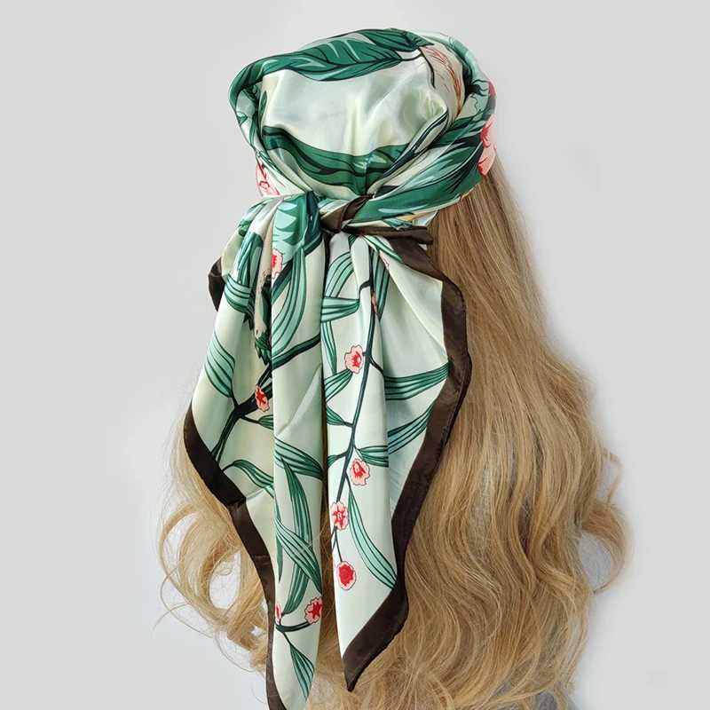 Luxury Printed Silk Square Scarf Wen Chun Neck Tie Shawl Bag Fem 90cm Hair Wrist Kercheif Headscarf Bandana 2022 X250324