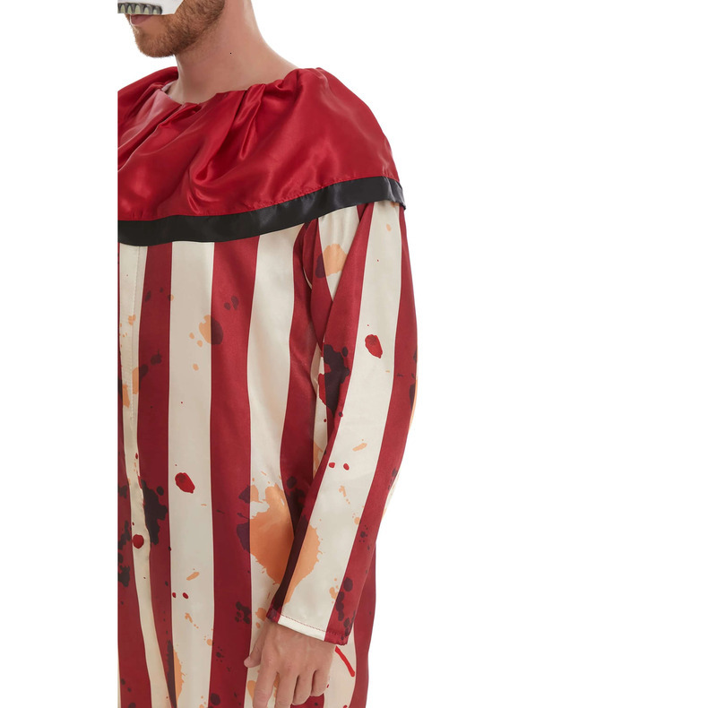 Scary Adult Clown Two-Piece Set with Jumpsuit and Matching Mask - Code Y18405 quantity