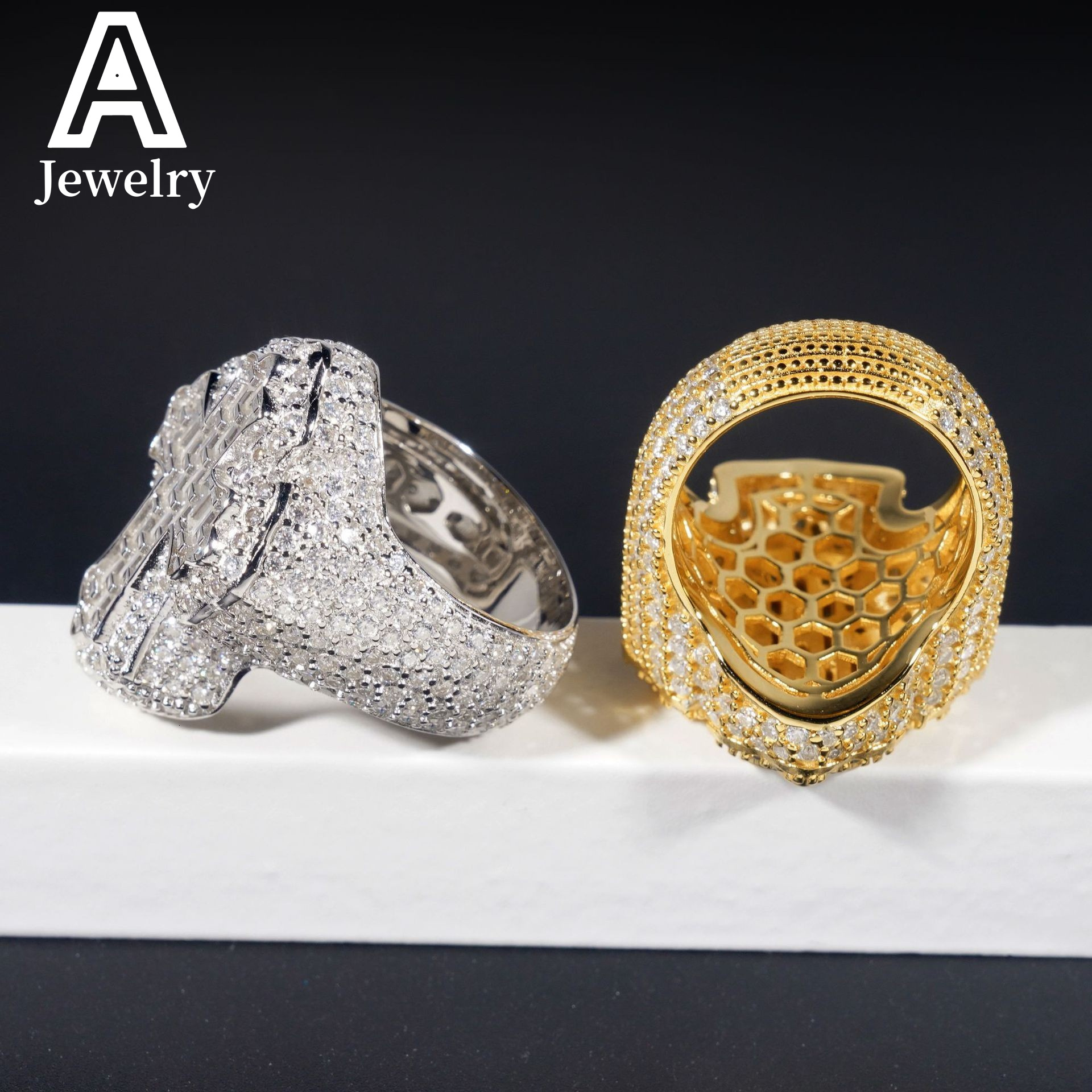 Hot cross 925 sterling silver Moissanite ring male rapper hip hop fashion European and American rings