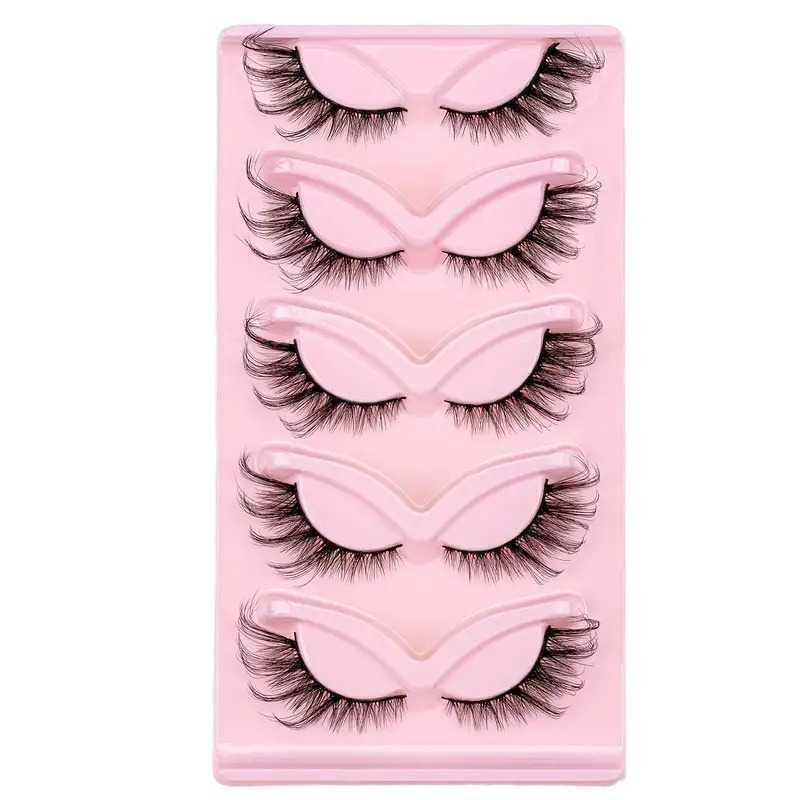 Slant Flying 5-Pair Cat Eye False Eyelash 3D Thick Curling Simulation Eye Tail Stretching Fox Series Eyelash W250324