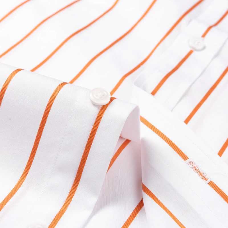 British style soft 100% cotton fashionable shirt with single patch pocket long sleeved standard fit button up mens casual striped shirt X250324