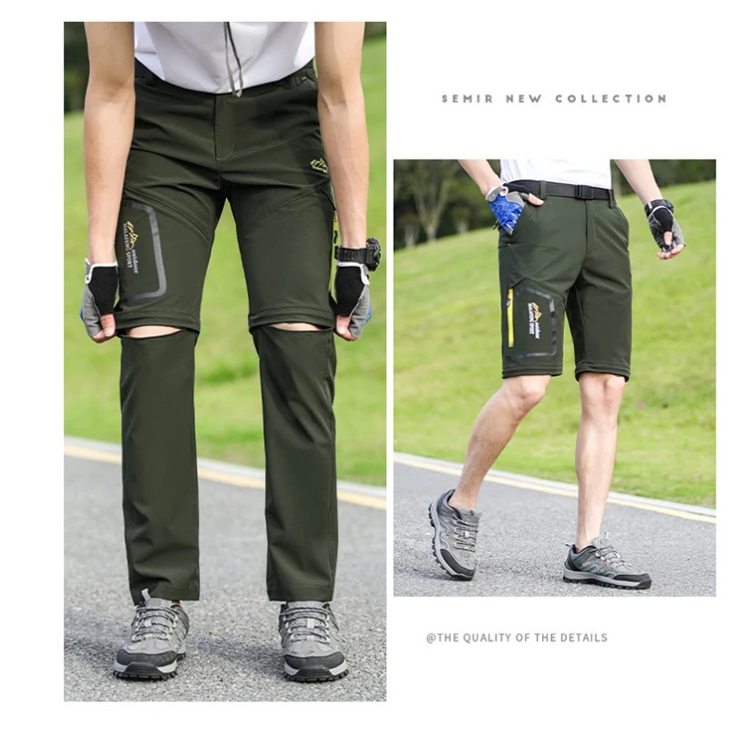 UETEEY Mens Spring Hiking Pants Camping Hikers Quick Dry Breathable Outdoor Detachable Double Section Couple 250322