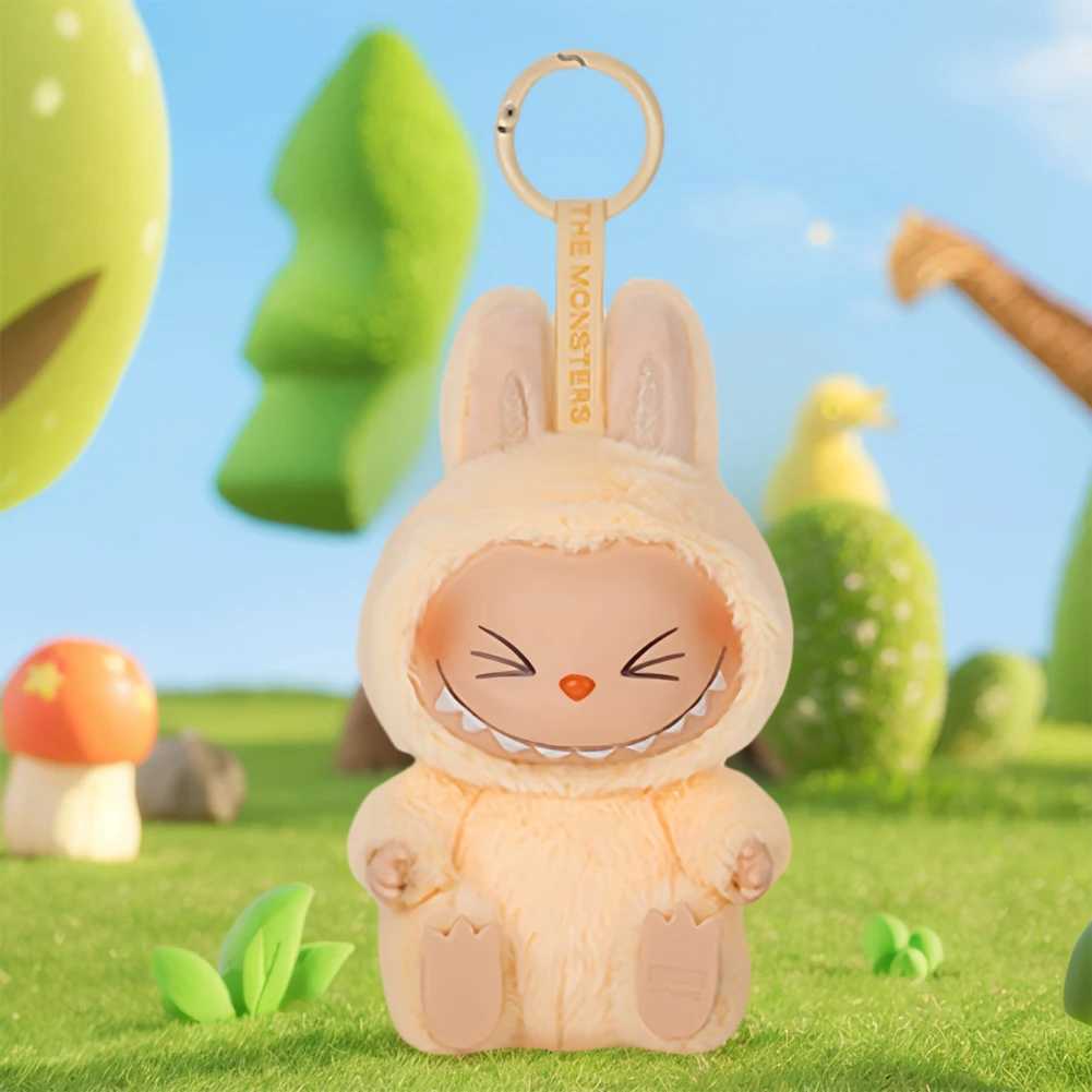 Monster Labubu Sitting down Party Series Heartbeat Macaron Doll Kawai Guessing Bag Model Bag Keychain Series Decoration M250324