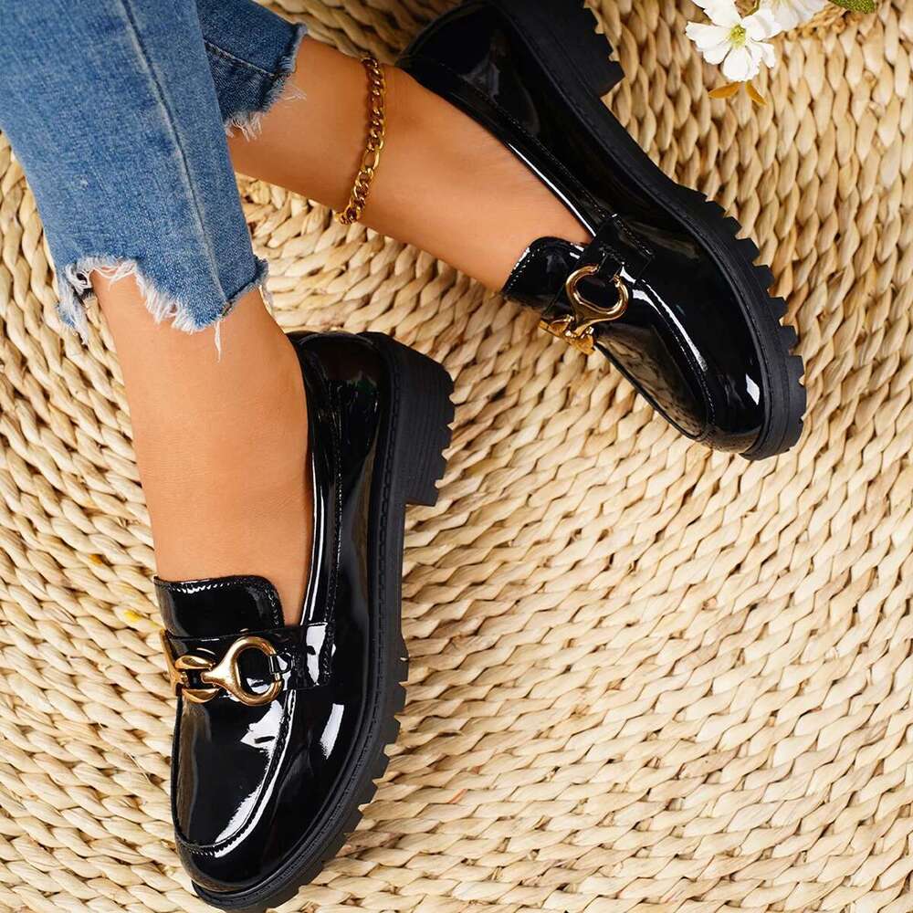 Fashion Round Toe Summer New 2025 Women's Casual Wedge Lolita Shoes Brand Loafers Trendy Wedding Bridesmaids High Heels