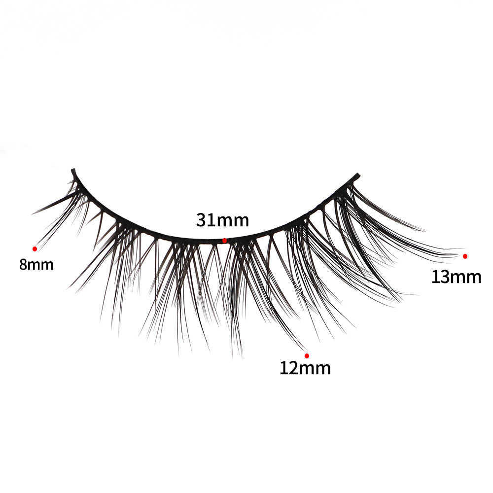 Thick messy and elongated false eyelashes at the end of the eye can support double eyelids and naturally cross Barbie wild makeup eyelashes W250324