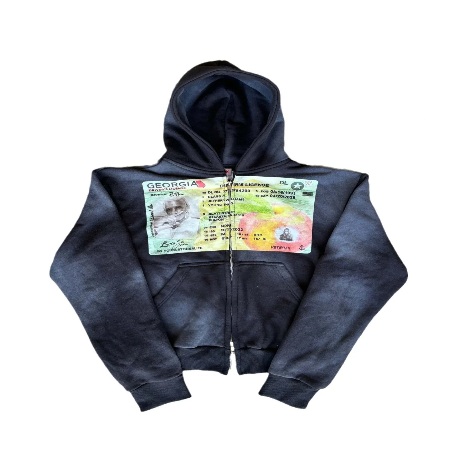 Gothic Harajuku women sportswear trend printed hoodie y2k top street clothing men and women zippered hooded Vintage 250324