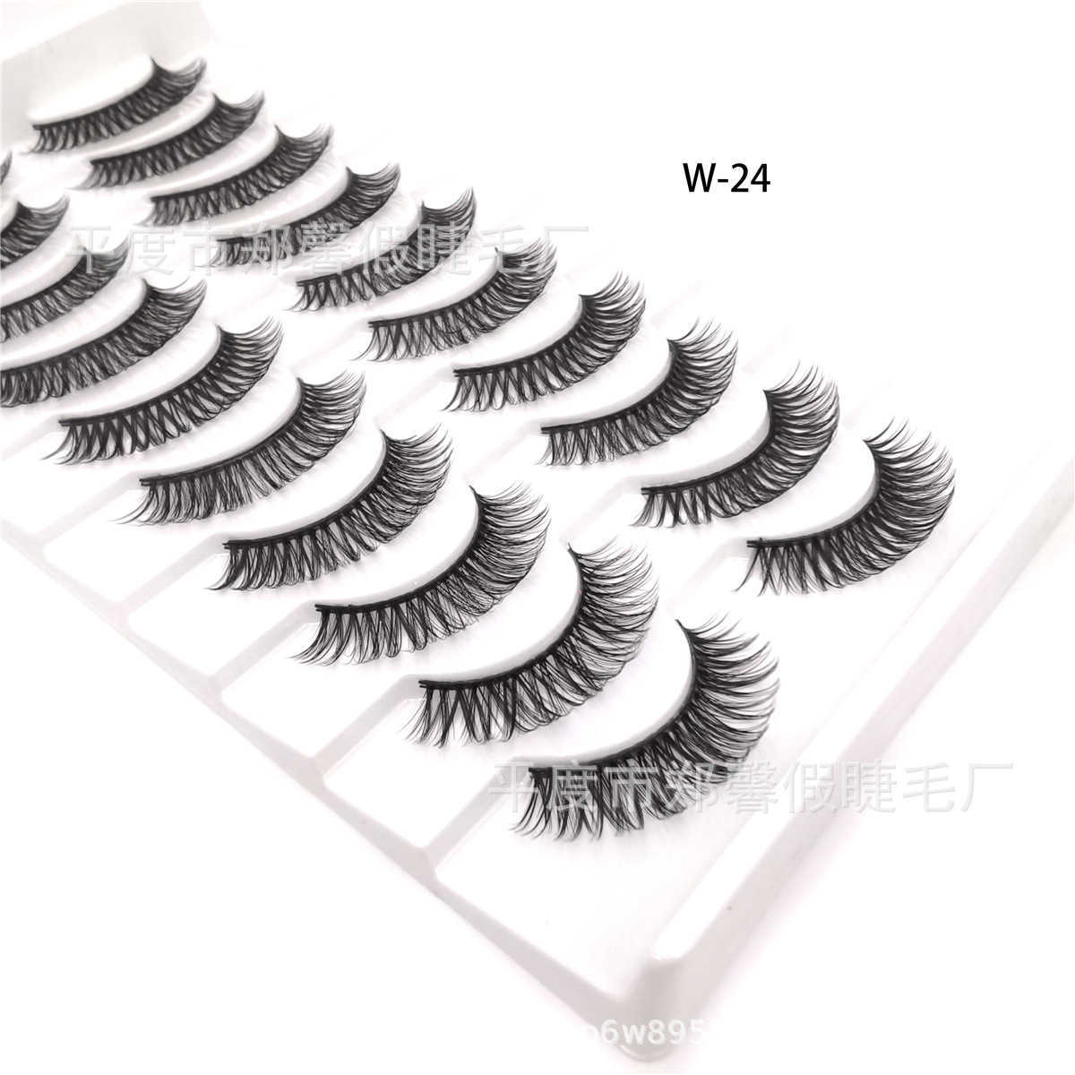 D curled Russian curls with large curvature ten pairs of fake eyelashes naturally thick and three-dimensional multi-layered eyelashes W250324