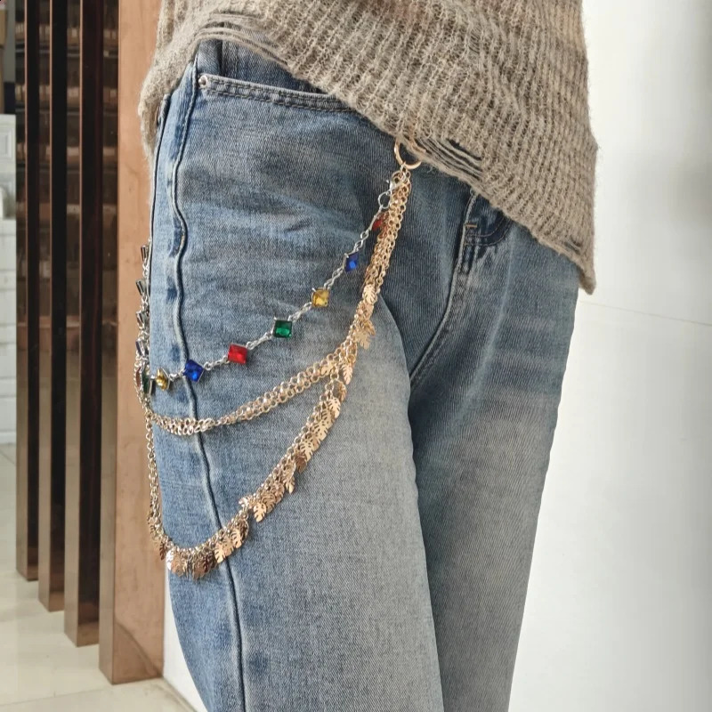 Tassel Pants Chain Neo Gothic Fashionable Men And Women Waist Pendant Jeans Motorcycle Chain Accessories Hip Hop Jewelry 250324