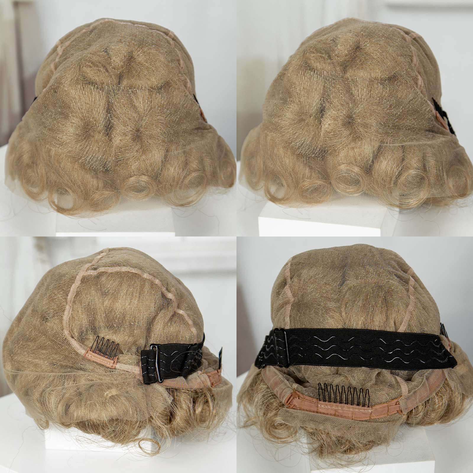 Honey Brown Color 6inch Transparent Full Lace Braided Wigs Short Cute Handmade Bantu Synthetic Braided Lace Wigs Knotless Braids Wig