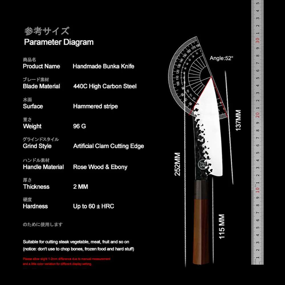 Grands 5.5 Inch Handmade Forged High Carbon Kiritsuke Kitchen Chef Knife Meat Fruit Fish Vegetables Cutter