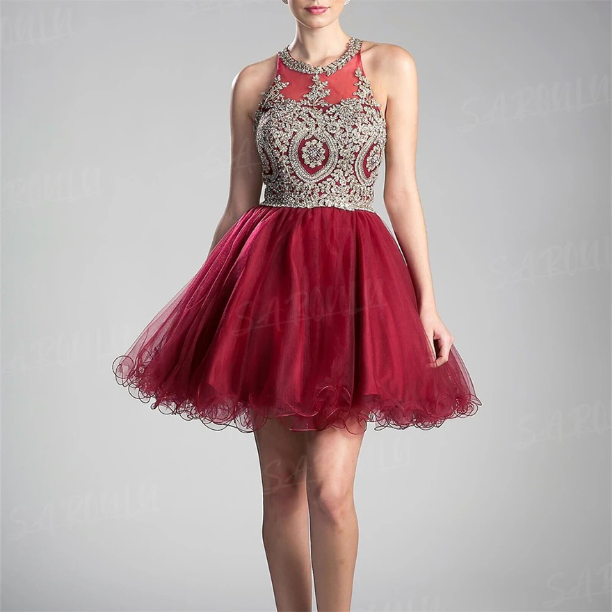 Sweet Tull Cocktail Dresses Lace Robes De Cocktail Vestidos De Gala Birthday Dress For Women Graduation Homecoming Dresses