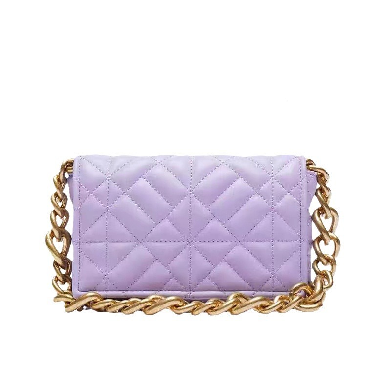 Home Crossbody Diamond Grid New Versatile Thick Chain Single Shoulder Rice Embroidered Small Square Bag