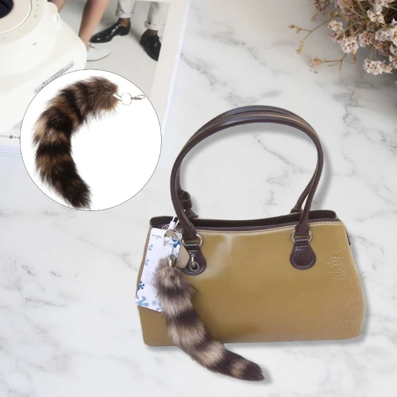 for Key Ring Raccoon Coat Tails Chain Keychain Keyring Gift Tails Key Ring Chain Creative Rings for Men 250324