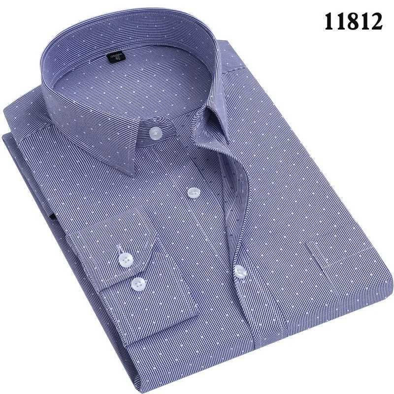 2024 new mens white blue business shirt mens long sleeved casual patch work black social dress X250324