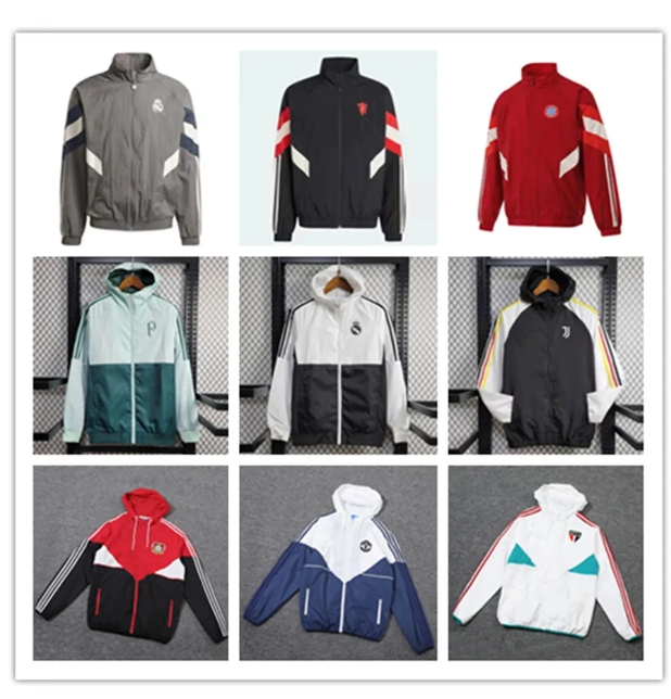 2023 2024 Football jackets Tracksuits hoodie sport windbreaker running fashion multiple colour outerwear coats soccer training suit thin jacket 66