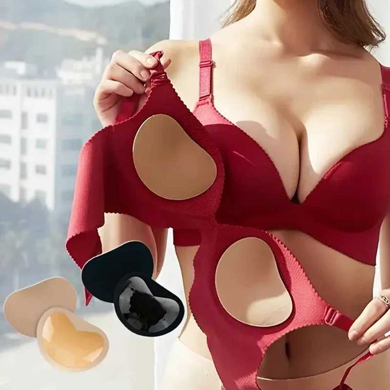 1 pair of silicone bra inserts breast pads adhesive push ups womens bras cup thickness Nipple cover patch bikini swimsuit insertsXJ250324