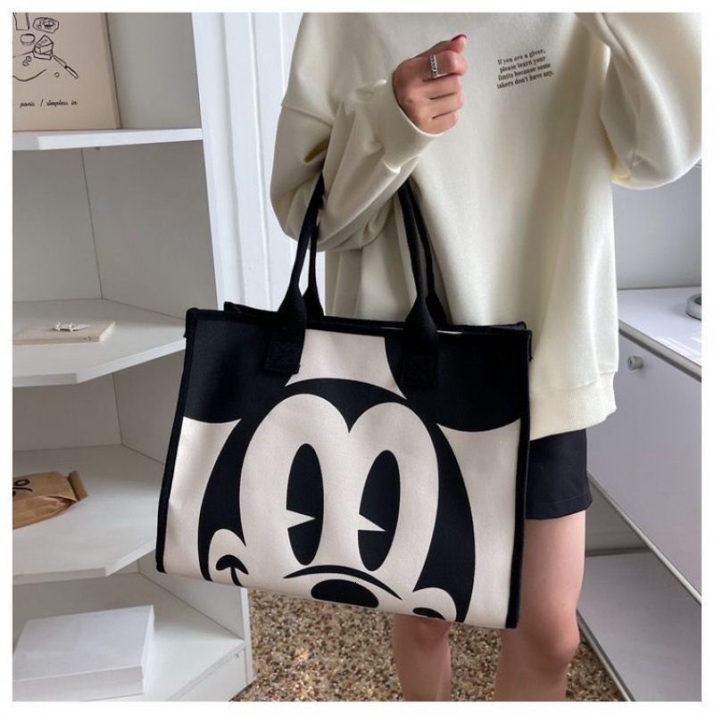2025S Fashion Designer Cartoon Printed New Canvas Women S Fashion Shoulder Bag Commuting Tote Bag