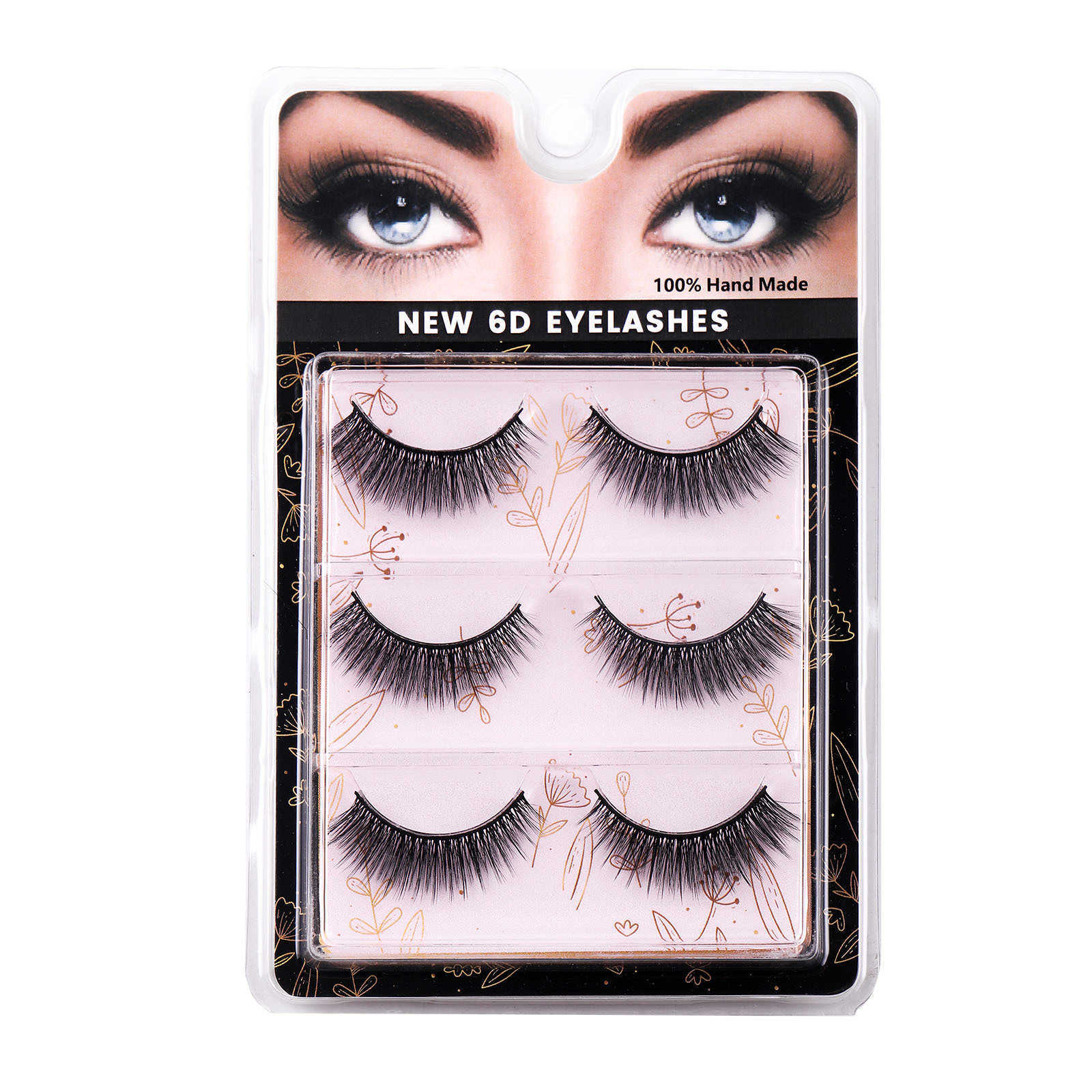 Natural synthetic fiber 3 pairs of fake eyelashes internet famous simulation of grafting eyelashes W250324