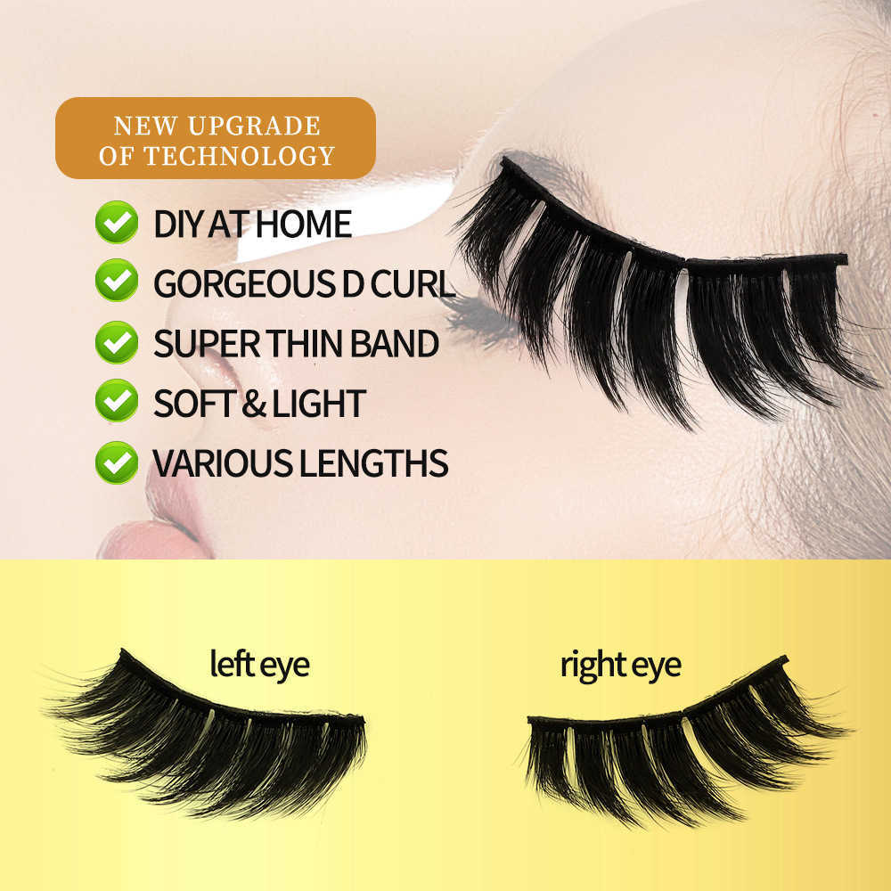 Five pairs of thick demon fake eyelashes cosplay Barbie manga one-piece cotton thread stem can be segmented for heavy makeup W250324