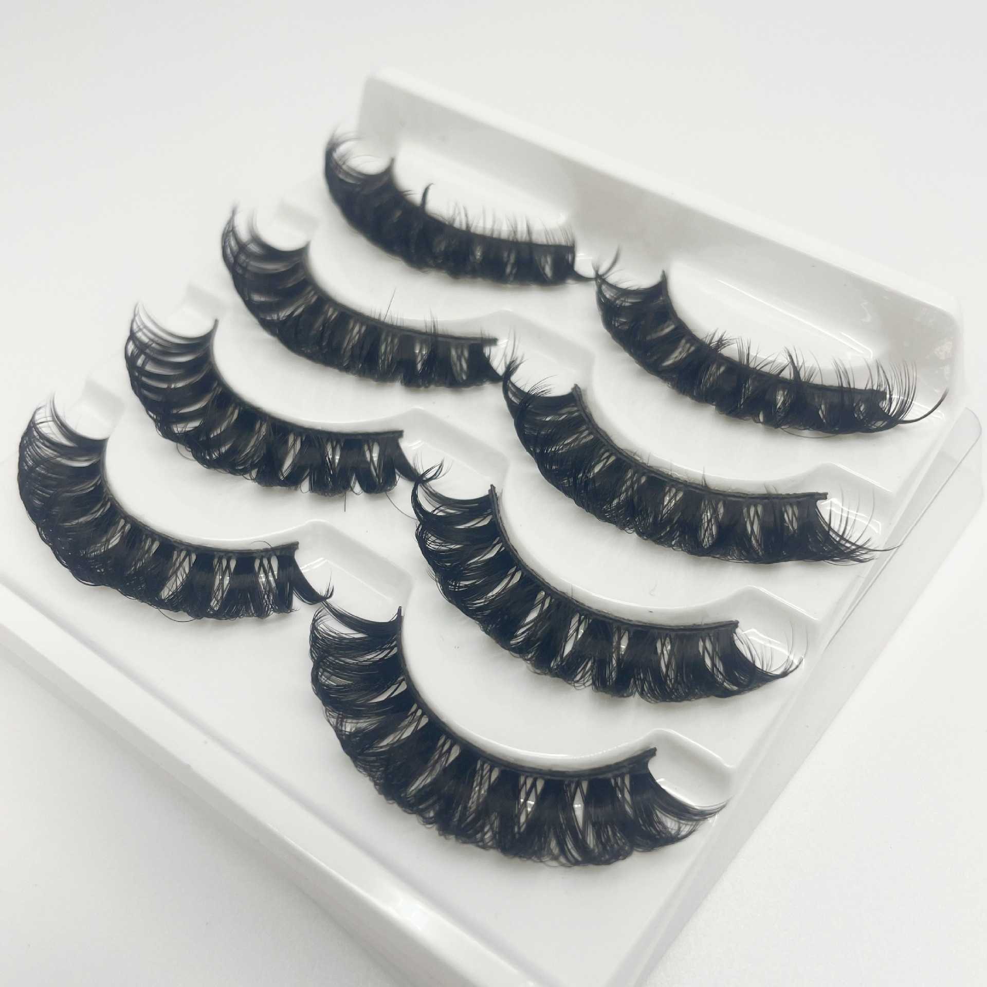 Xiyins new product with curled up eyelashes and thick temu faux mink fur false eyelashes W250324