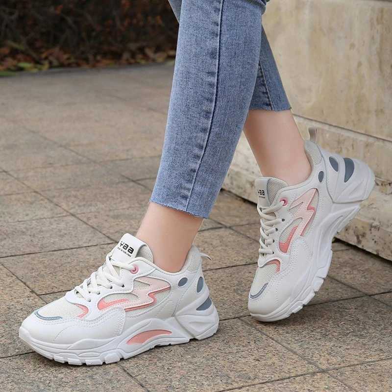 High thickness and thick sports shoes for women platform shoes new Fi breathable mesh sports shoes for women casual sports shoesXJ250324