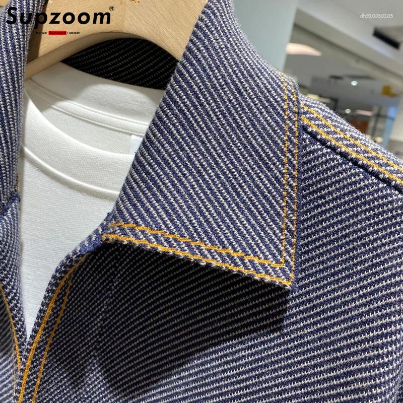 Men's Jackets Supzoom Arrival Top Fashion Men Casual Single Breasted Cotton Turn-down Collar Short Bomber Denim Jacket