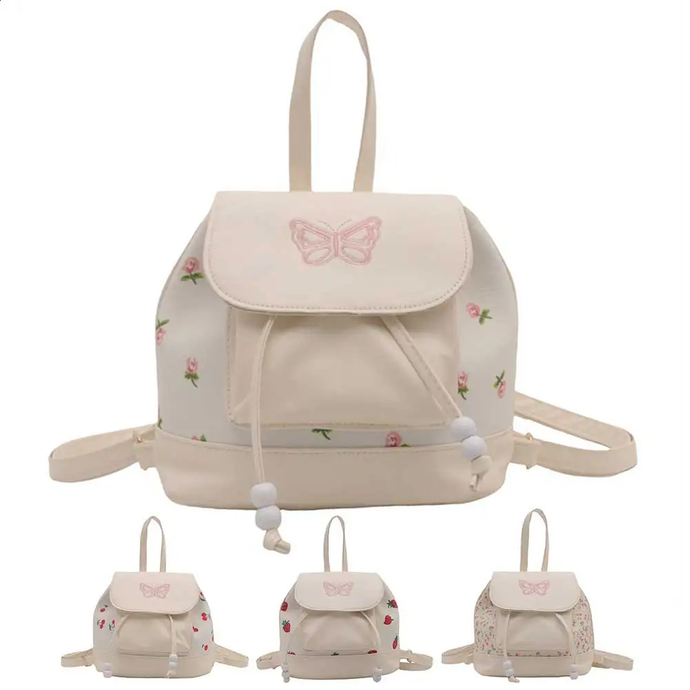 Women Printed Bucket Backpack Adjustable Strap Bow Fashion Drawstring Backpack Simple Bucket Shoulder Bag Daily Bag 250318