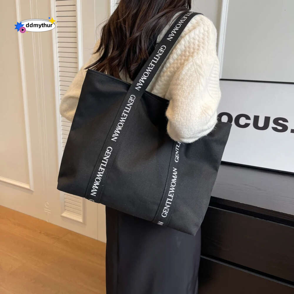 2024 Fashion and Leisure Women's Tote New High Quality Zipper Large Capacity Shoulder Hot Selling Canvas Shopping Bag H6.29#26 ddmythur