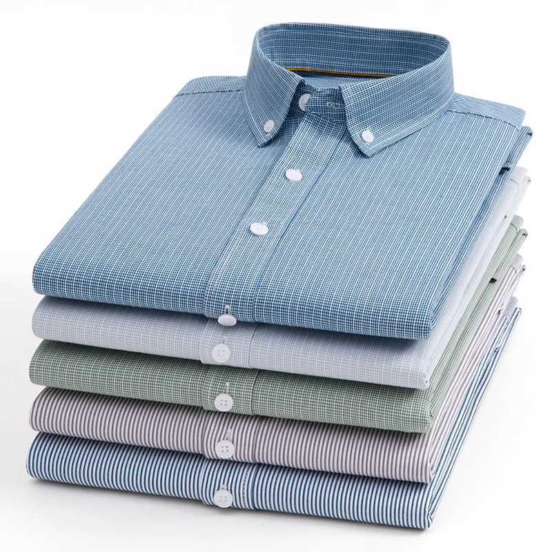 Fashionable and high-quality 100% pure cotton casual long sleeved mens slim fit shirt formal pure cotton plain weave hunting dog top pink dress X25032