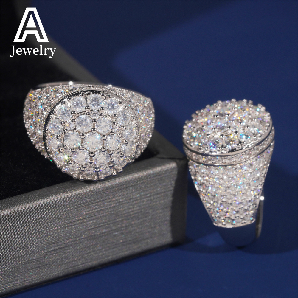 European and American fashion ring VVS Mossan Diamond Engagement Ring 925 sterling silver jewelry ice crystal ring GRA