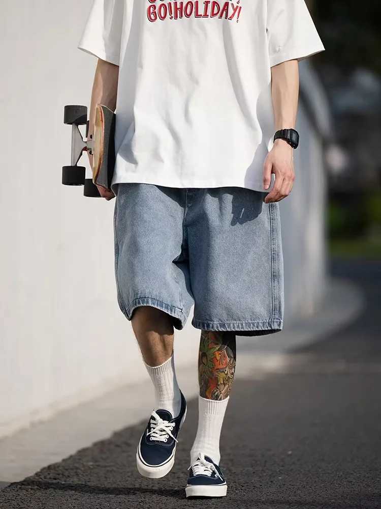 Mens Shorts Jeans Blue Denim Jorts Baggy Harajuku Pants Streetwear Y2k Unisex Oversize Korean Fashion Vintage Summer Clothes T250603