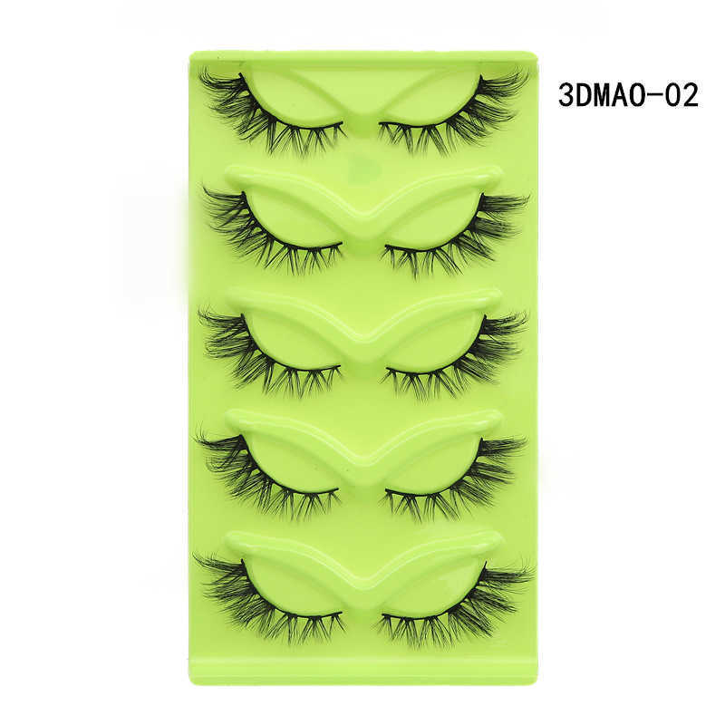 Five Pair Fox Eyelash Cat Eye Fox Series False Eyelash Tail Thick Curly Extended Edition W250324