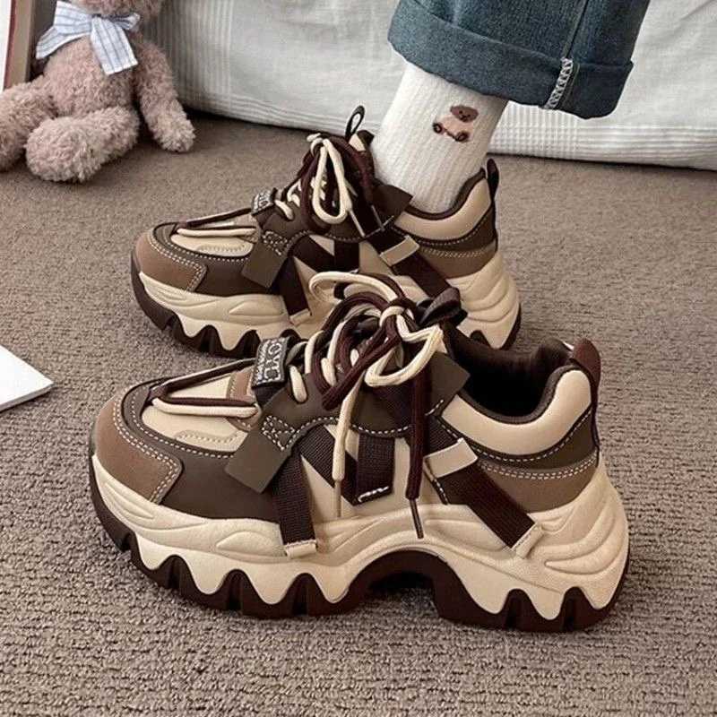New Mixed Color Womens Platform Sports Shoes Outdoor Sports Shoes Womens Fi Shoes Designer Womens Vulcanization ZapatosXJ250324