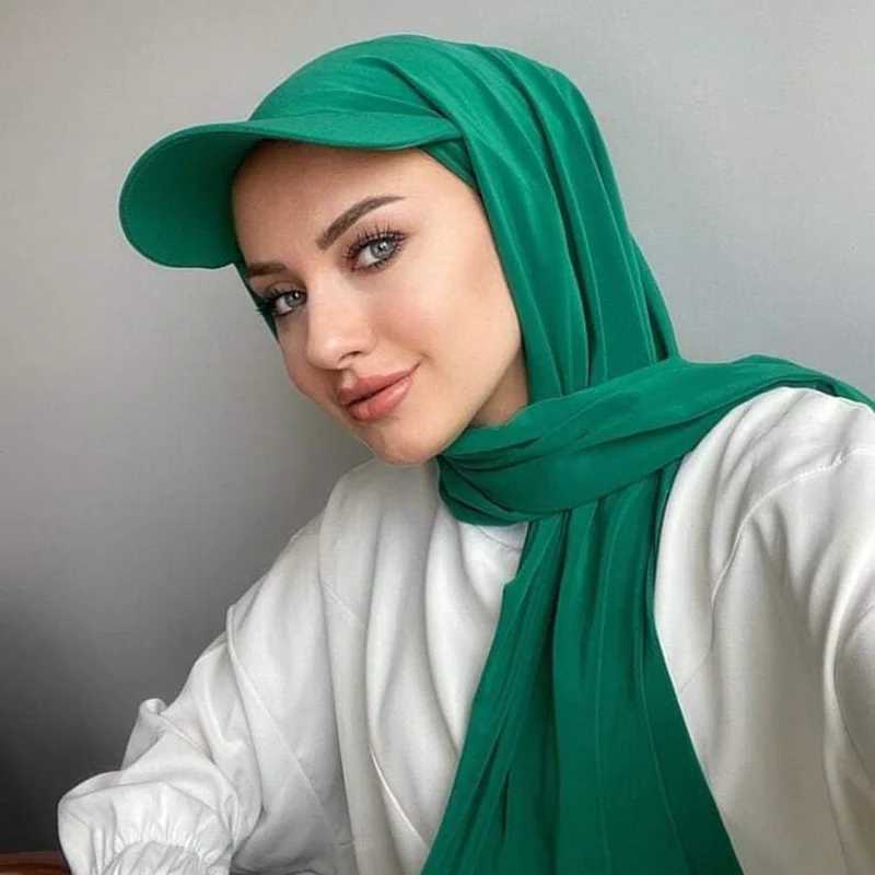 New Musilm Wen Jersey headscarf with basic ball cap summer sports cap chiffon headscarf ready to wear instant jersey sports headscarf at any time X250