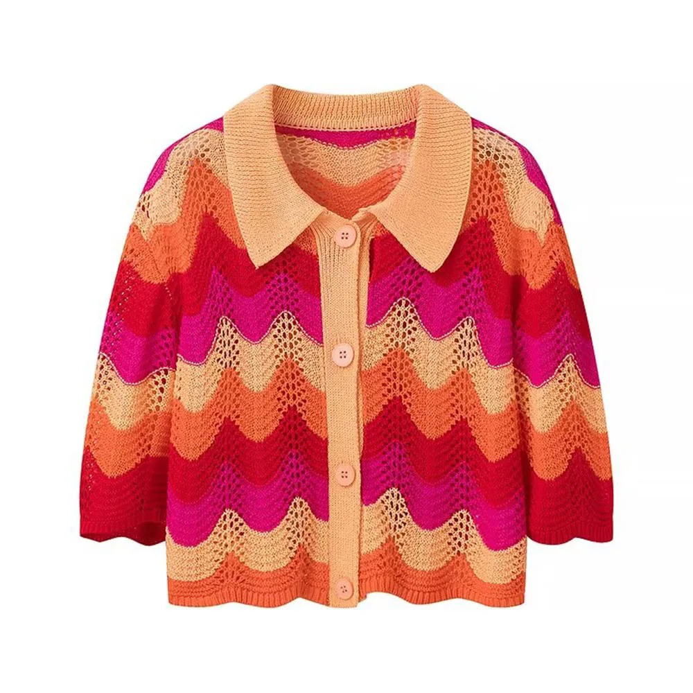 Summer Fashionable Womens Wear Elegant with European and American Style Knitted Top Skirt Set 250324