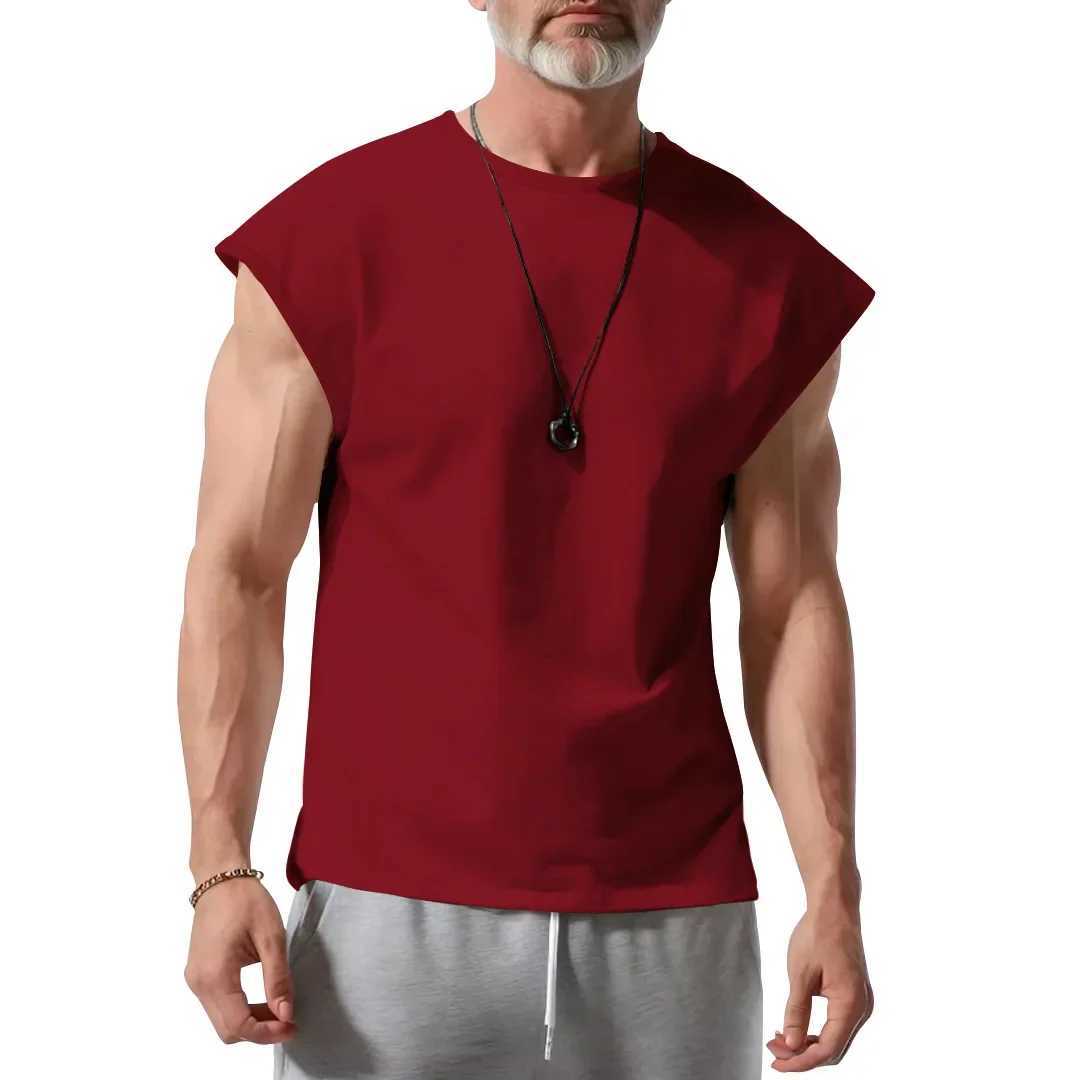 mens summer new sleeveless T-shirt young casual loose thin vest mens clothing X250324