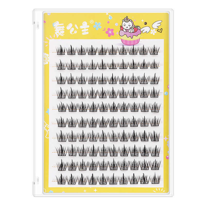 Dance Princess Straight 10 Rows Hard Box Trilogy Sunflower Segmented Glueless False Eyelash Segmented Eyelash W250324
