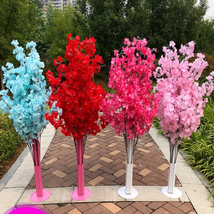 Decorative Flowers Wreaths Wedding Decoration 5Ft Tall 10 Piece/Lot Slik Artificial Cherry Blossom Tree Roman Column Road Leads Fo Dhuog