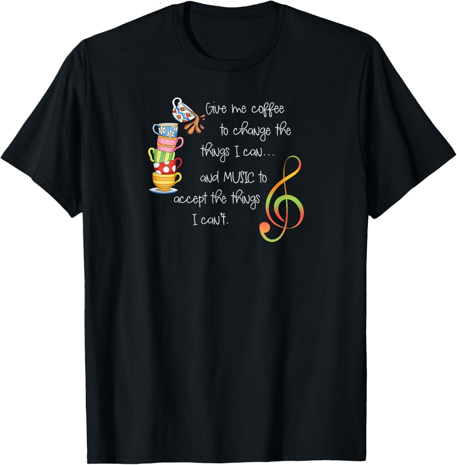 T shirt for Mens Give Me Coffee or Music Coffee and Music Lovers Graphic Tee Casual Tops Clothes Short sleeve cool