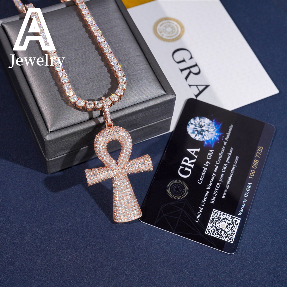 New Style Hip Hop iced out Cross Pendant Moissanite Pendant Pass Diamond Teste Pendant