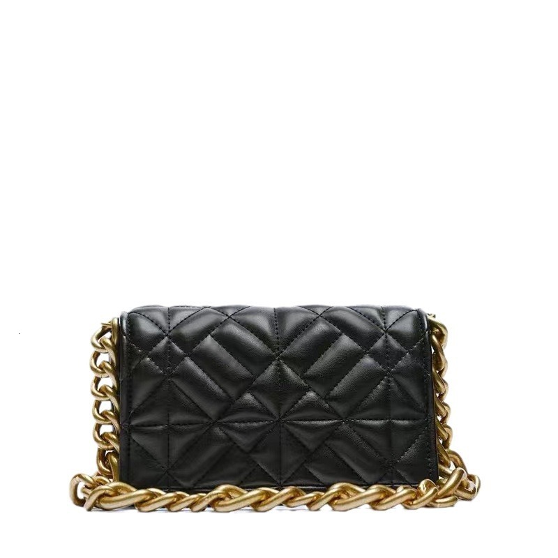 Home New Product Small Fragrant Style Lingge Cross Shoulder Thick Chain Large Capacity Embroidered Women S Versatile Underarm Square Bag