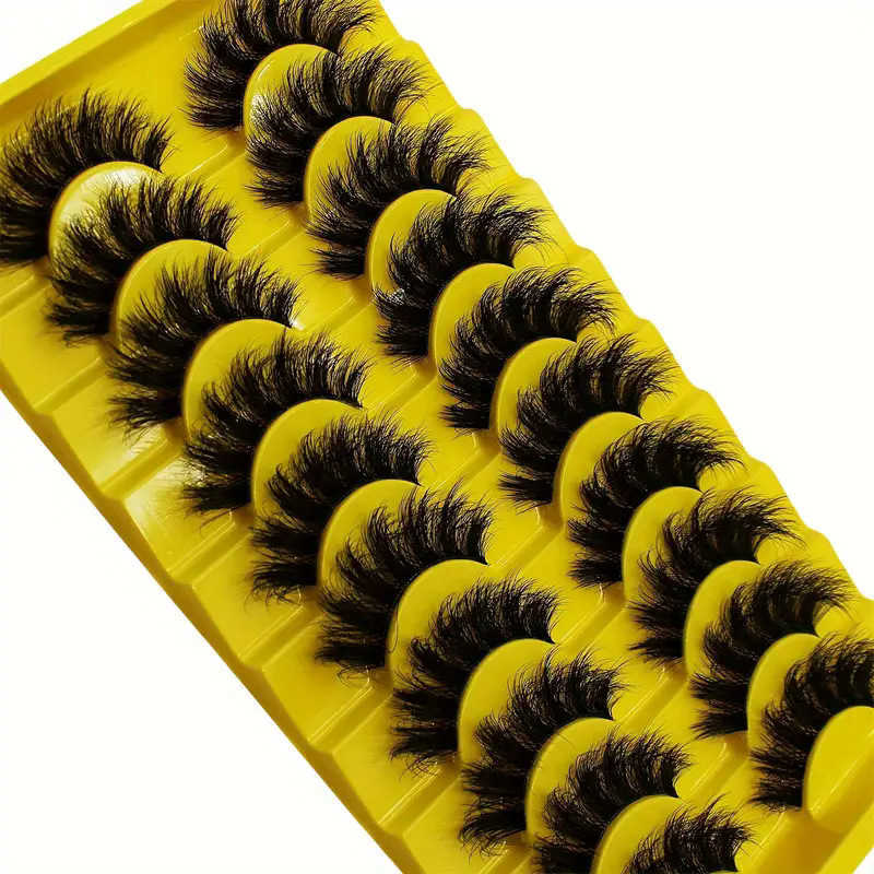 New product 10 pairs of high imitation mink fur false eyelashes natural simulation thick and curled eyelashes W250324