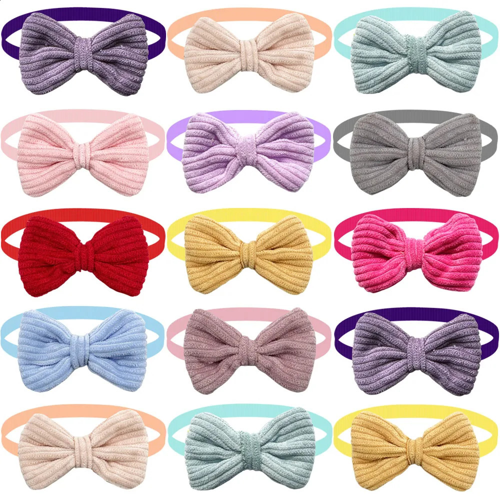 50/100pcs Small Dog Bow Tie For Puppy Dog Bowties Collar Adjustable Girl Dog Bowtie For Cat Dog Collar Pet Supplier 250320